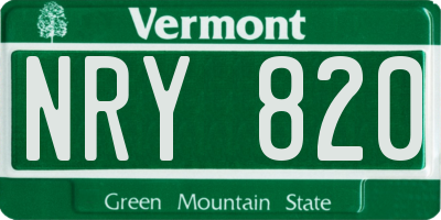 VT license plate NRY820