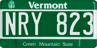 VT license plate NRY823