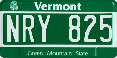 VT license plate NRY825