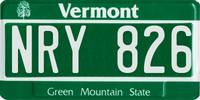 VT license plate NRY826