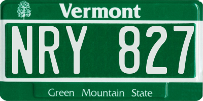 VT license plate NRY827