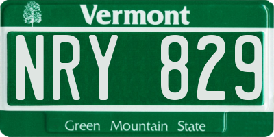 VT license plate NRY829