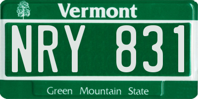 VT license plate NRY831
