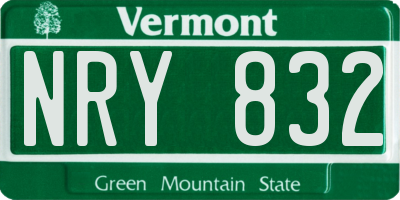 VT license plate NRY832
