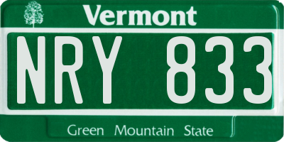 VT license plate NRY833