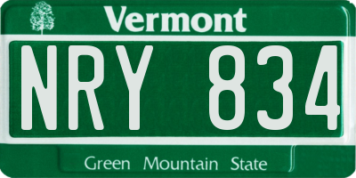 VT license plate NRY834