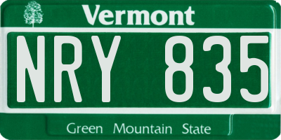 VT license plate NRY835