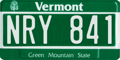 VT license plate NRY841