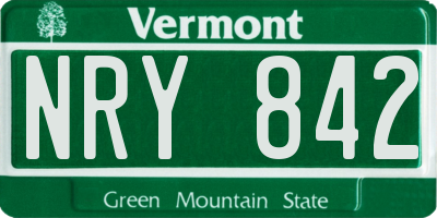 VT license plate NRY842