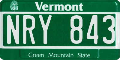 VT license plate NRY843