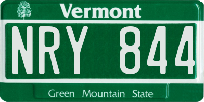 VT license plate NRY844