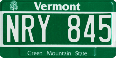 VT license plate NRY845