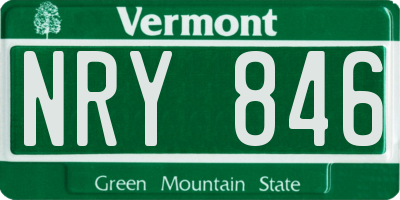 VT license plate NRY846