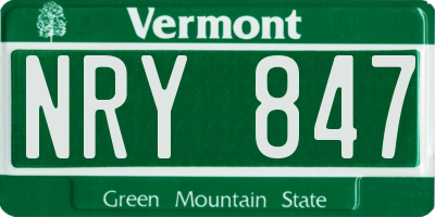 VT license plate NRY847