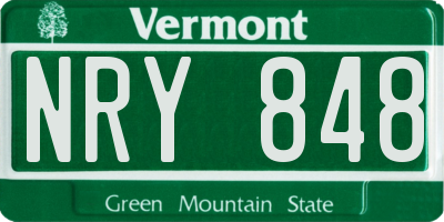 VT license plate NRY848