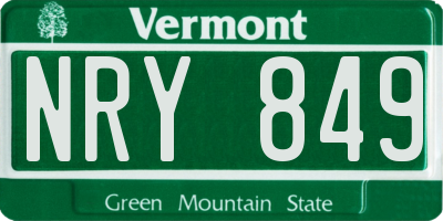 VT license plate NRY849
