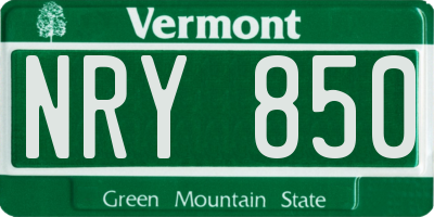VT license plate NRY850