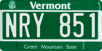 VT license plate NRY851
