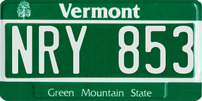 VT license plate NRY853