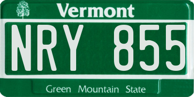 VT license plate NRY855