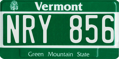 VT license plate NRY856