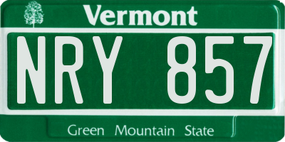 VT license plate NRY857