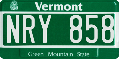 VT license plate NRY858