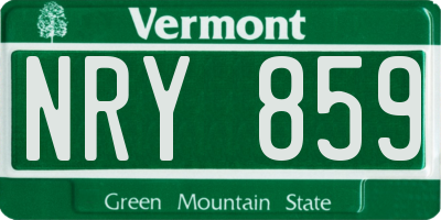 VT license plate NRY859