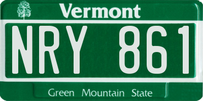 VT license plate NRY861