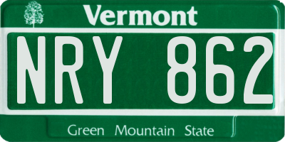 VT license plate NRY862