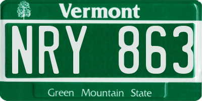 VT license plate NRY863