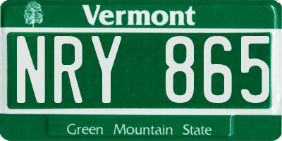 VT license plate NRY865