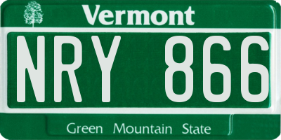 VT license plate NRY866