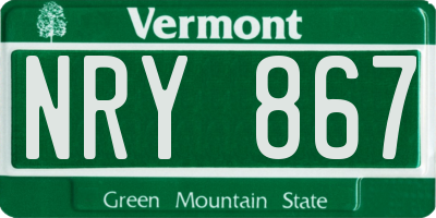VT license plate NRY867