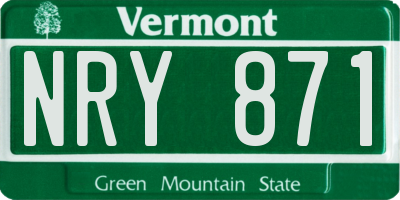 VT license plate NRY871