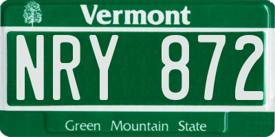VT license plate NRY872