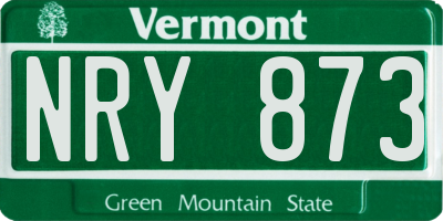 VT license plate NRY873