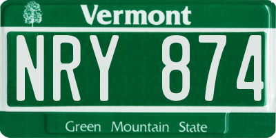 VT license plate NRY874