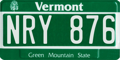 VT license plate NRY876