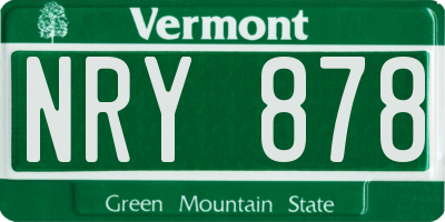 VT license plate NRY878