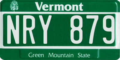 VT license plate NRY879
