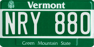 VT license plate NRY880