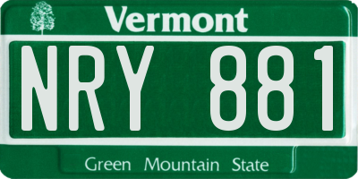 VT license plate NRY881