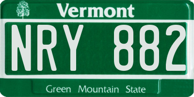 VT license plate NRY882
