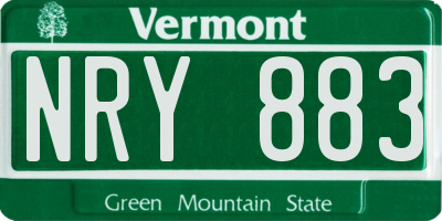 VT license plate NRY883