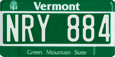 VT license plate NRY884