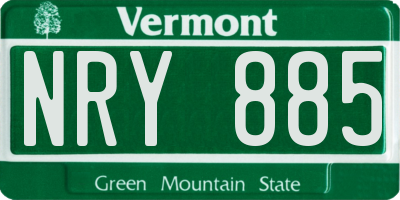 VT license plate NRY885