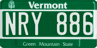 VT license plate NRY886