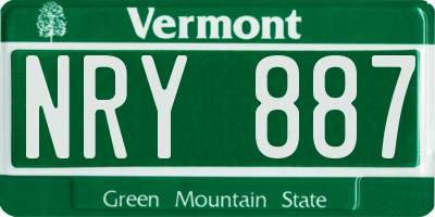 VT license plate NRY887
