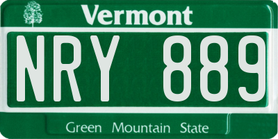 VT license plate NRY889
